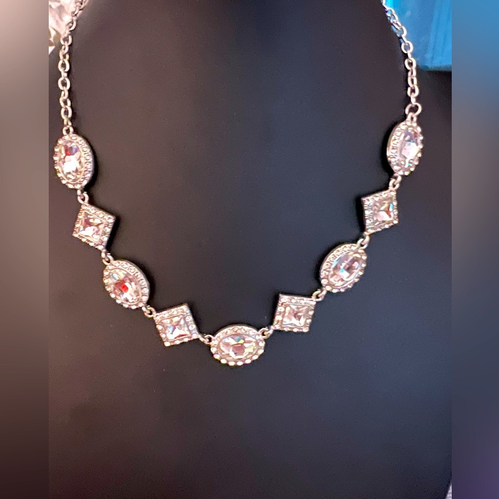 Silver with White Rhinestones